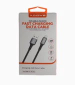 Geflochtenes USB-A auf Lightning Ladekabel - 2 Meter, schwarz